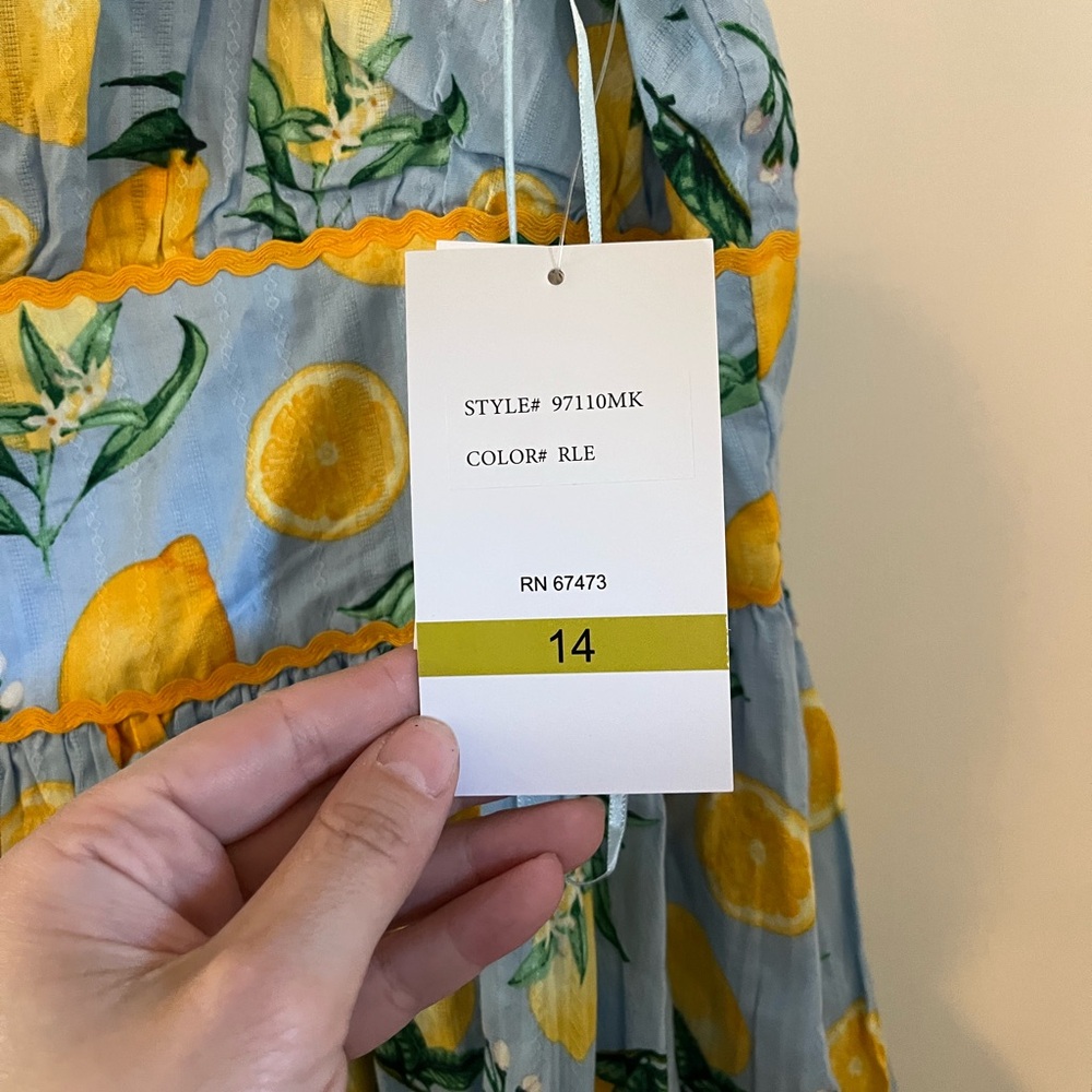 Blue Lemon Print Sundress | NWT - Picture 4 of 4